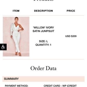 House of CB 'Willow' Ivory Satin Jumpsuit